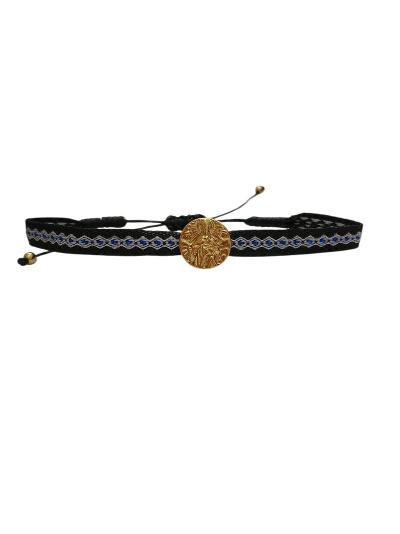 Pulsera Medalla Virgen de las Mercedes Azul