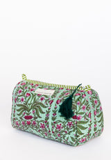 Neceser estampado menta flores rosas L