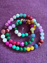Rosario pulsera collar piedra redonda
