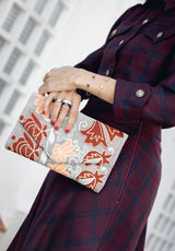 Bolso estampado terciopelo gris