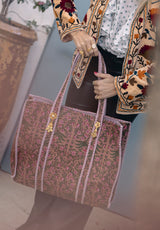 Bolso Tote Bag flor marrón