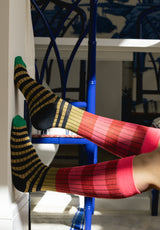 Calcetines rayas fucsia