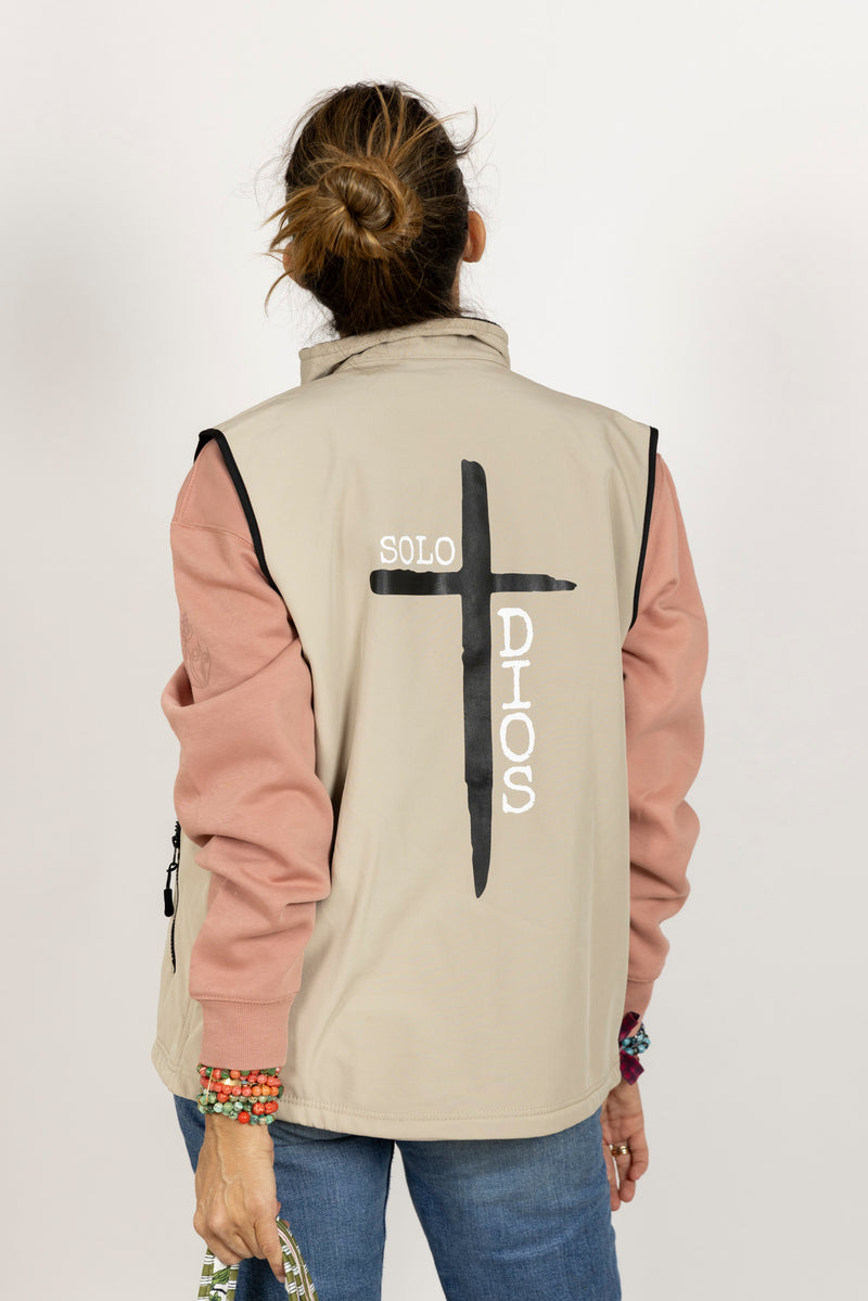 Chaleco con interior polar Solo Dios Anawim Beige