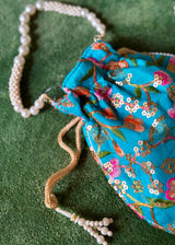 Bolso Potli Flores perla salmon
