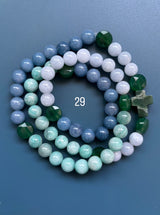 Rosario pulsera collar piedra plana