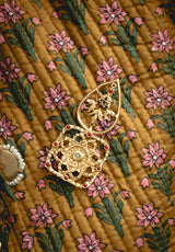 Chaqueta ocre flores