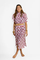 Vestido Plumas Rosa