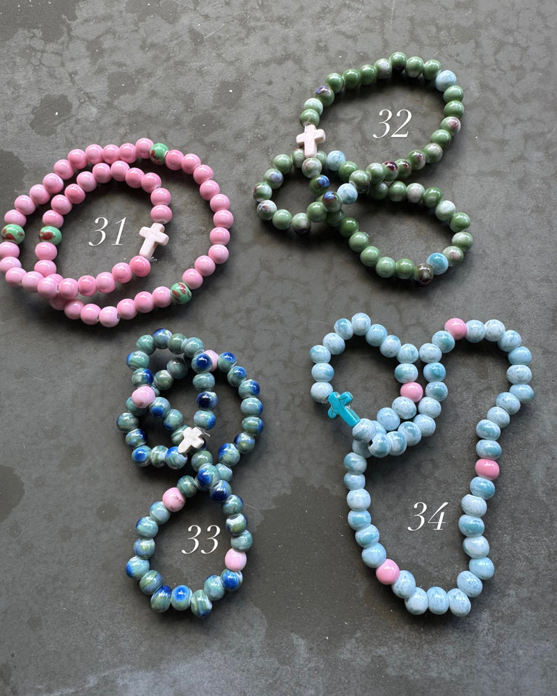Pulsera Rosario Cerámica Muñeca grande