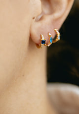 Aros Dos Piedras Azul y Rosa