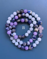 Rosario pulsera collar piedra plana