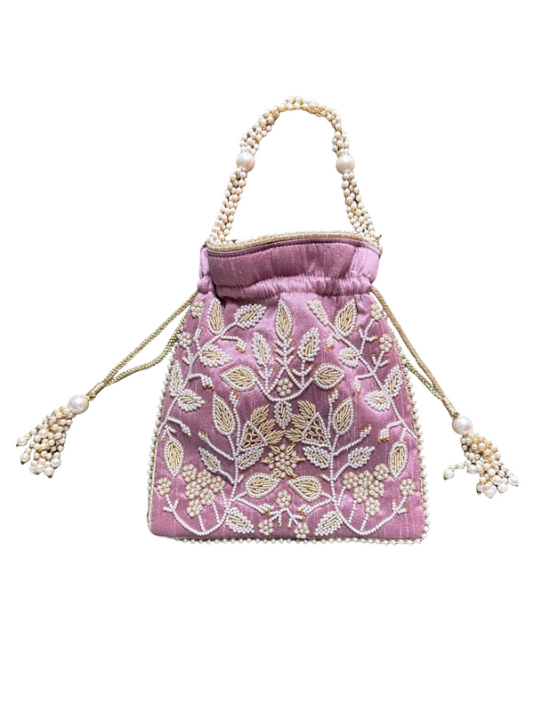 Bolso Perla Hojitas rosa