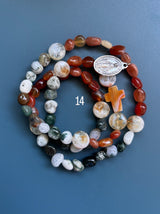 Rosario pulsera collar piedra irregular