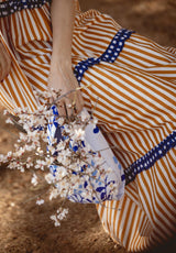 Bolso tela flores azul