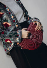 Bolso abanico granate