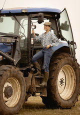 Camisa Azul tulipanes