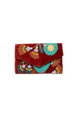 Bolso estampado terciopelo granate