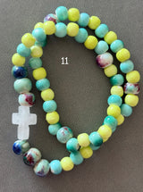 Pulsera Rosario Cerámica 2 vueltas hecho a mano