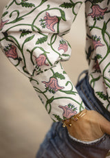 Camisa lazo flores rosa