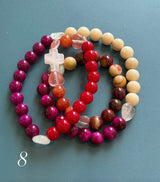 Rosario Collar 3 Vueltas Piedras Naturales hecho a mano