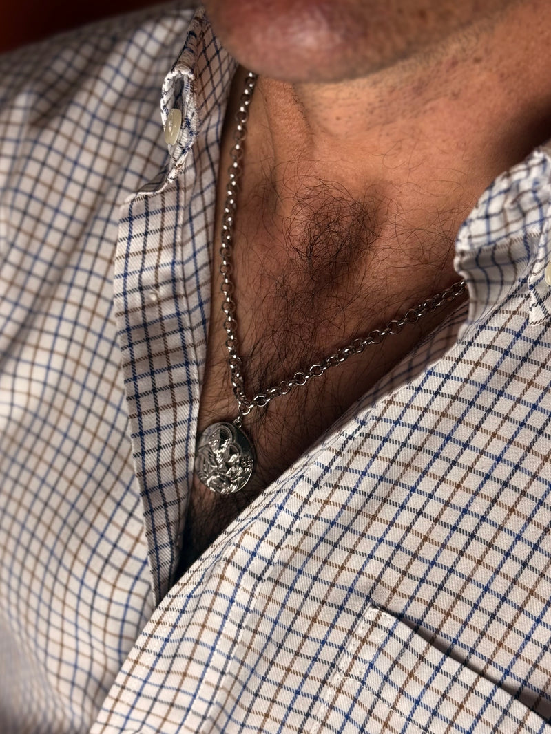 Colgante San José cadena gorda plata