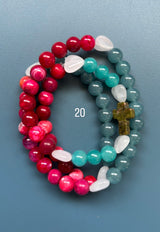 Rosario pulsera collar corazón