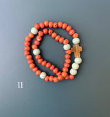 Pulsera Rosario Cerámica 2 vueltas hecho a mano
