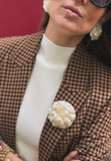 Broche flor nácar