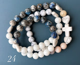 Rosario Collar 3 Vueltas Piedras Naturales hecho a mano