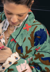 Chaqueta kaftan verde