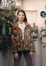 Chaqueta terciopelo corta camel