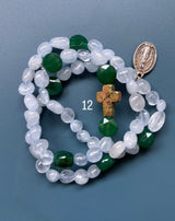 Rosario pulsera collar piedra irregular