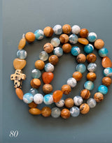 Rosario Collar 3 Vueltas Piedras Naturales hecho a mano