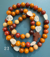 Rosario Collar 3 Vueltas Piedras Naturales hecho a mano