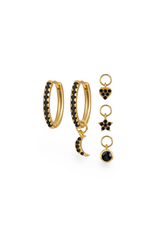 Aros luna corazón y círculo