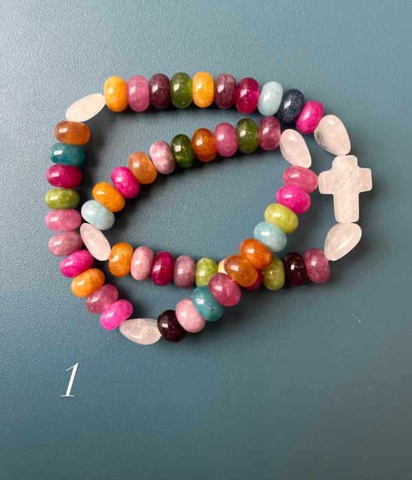 Pulsera Rosario Piedras Naturales 2 vueltas hecho a mano