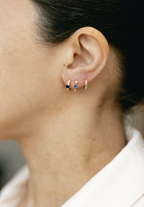 Aros Dos Piedras Azul y Rosa