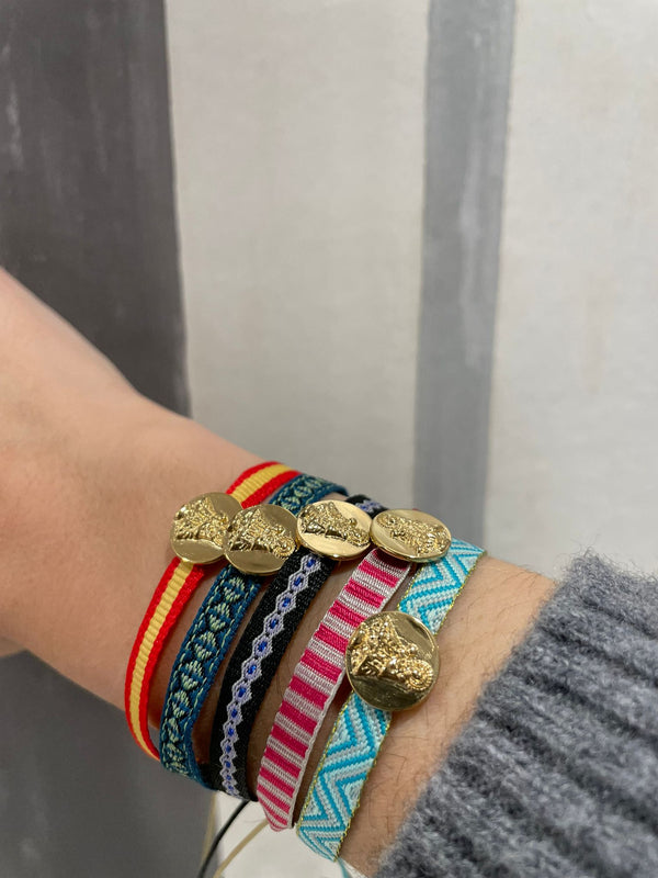 Pulsera Medalla Virgen de Covadonga Roja