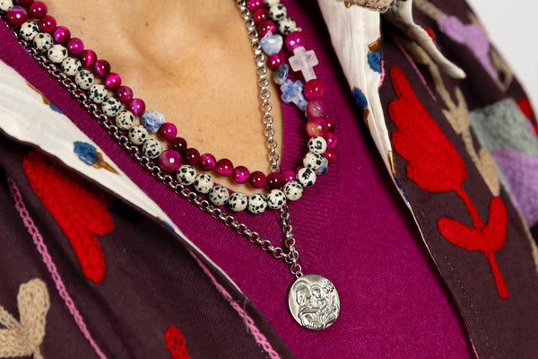 Colgante San José cadena gorda plata