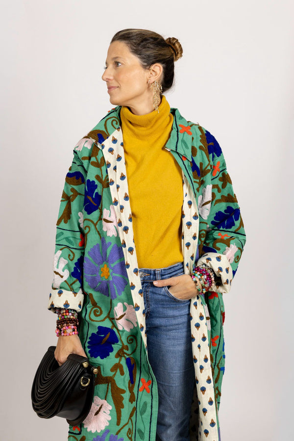 Chaqueta verde agua