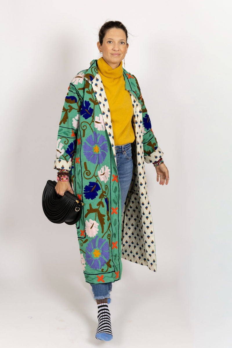 Chaqueta verde agua