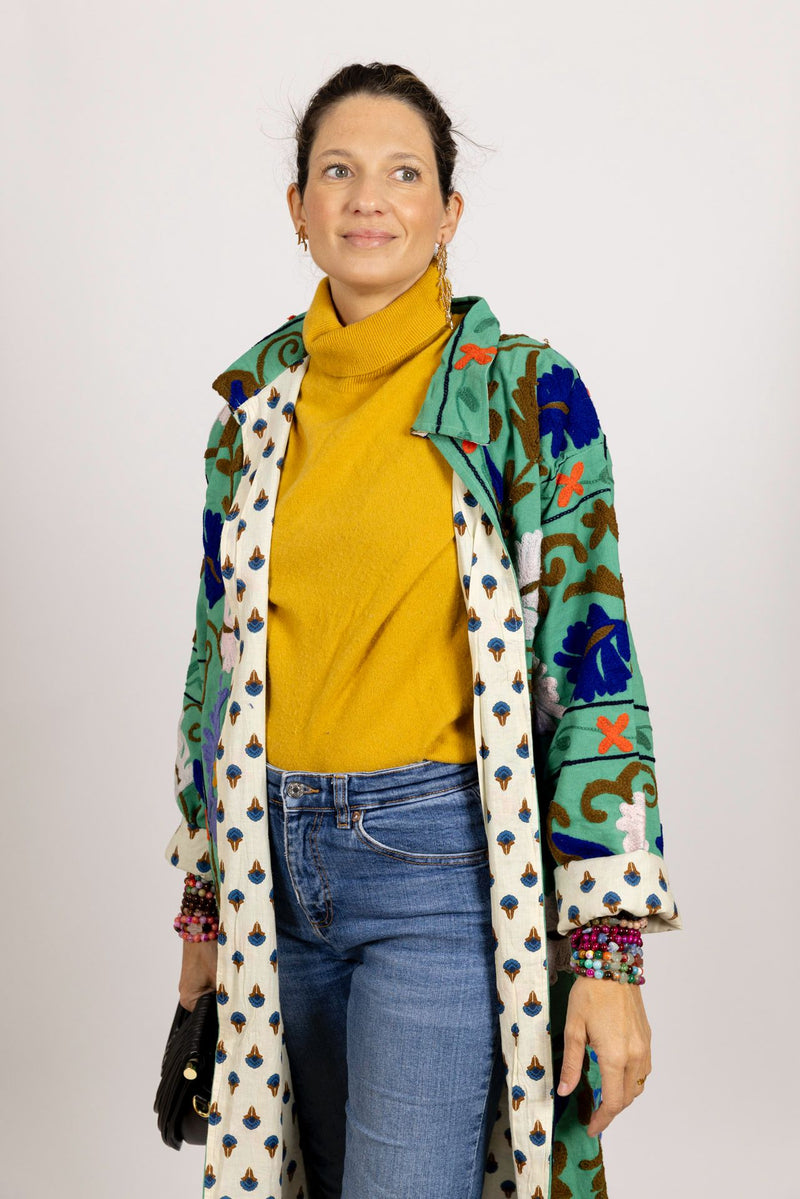Chaqueta verde agua