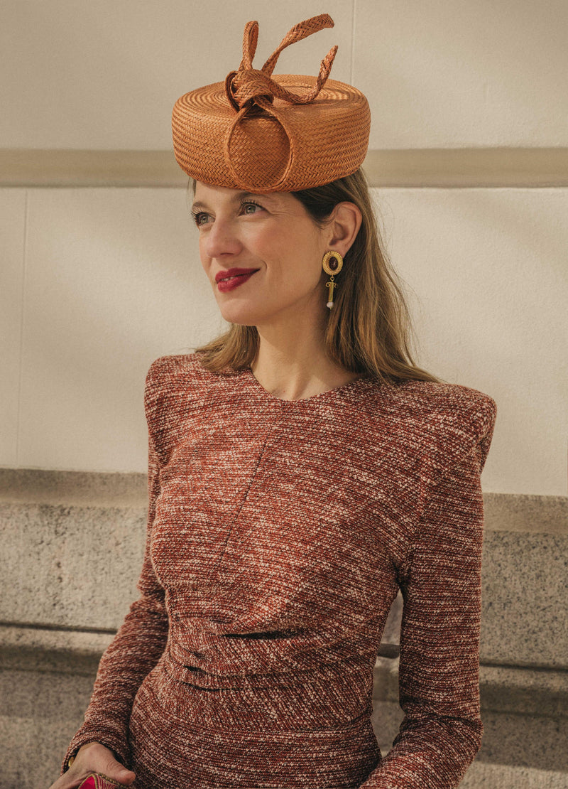 Pendientes Piedra Burdeos