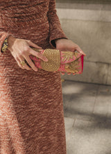 Bolso yute joya rojo