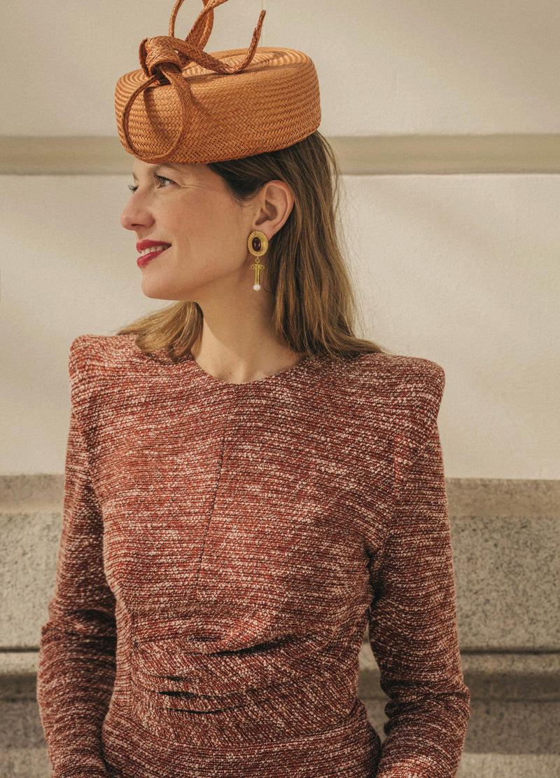 Pendientes Piedra Burdeos