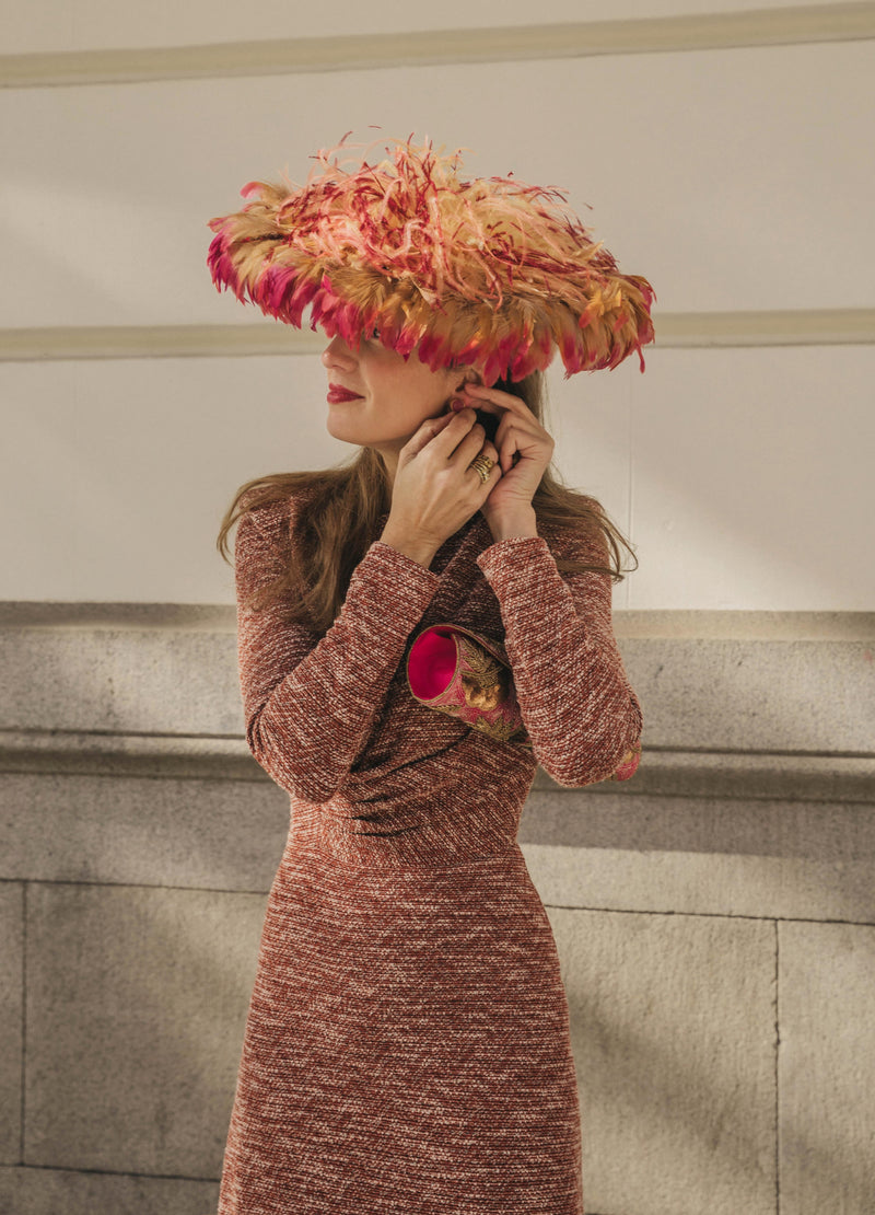 Bolso yute joya rojo