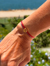 Pulsera tela Sagrado Corazón rojo