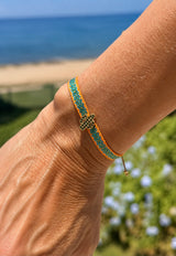Pulsera tela cactus naranja