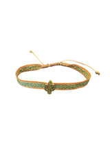 Pulsera tela cactus naranja