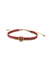 Pulsera tela Sagrado Corazón rojo