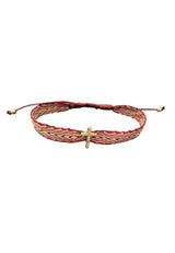 Pulsera tela cruz roja